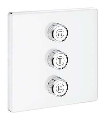 Grohe 29158LS0 Krom Kaplama Tekli Çevirmeli Dereceli Ankastre Kare Banyo Bataryası Beyaz