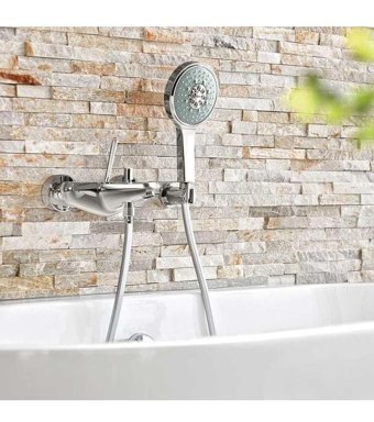 Grohe 23431000 Krom Kaplama Çiftli Çevirmeli Yarı Ankastre Kare Banyo Bataryası Krom