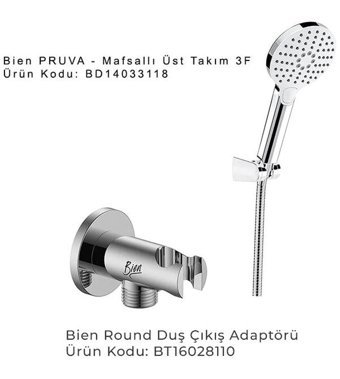 Bien 2F Round Pirinç Çiftli Aç Kapa Banyo Bataryası Krom