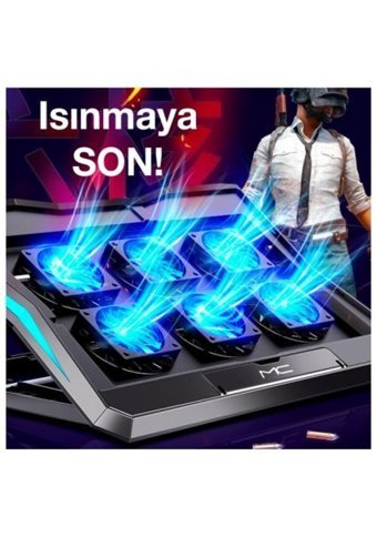 Coofbe Sessiz 6 Fanlı Metal 18 İnç Laptop Soğutucu