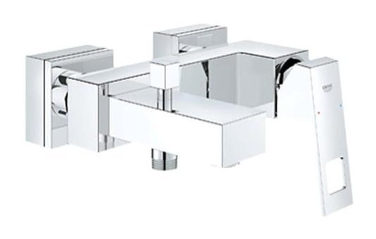 Grohe 23140000 Krom Kaplama Çiftli Aç Kapa Yarı Ankastre Kare Banyo Bataryası Krom