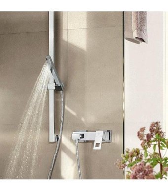 Grohe 23140000 Krom Kaplama Çiftli Aç Kapa Yarı Ankastre Kare Banyo Bataryası Krom