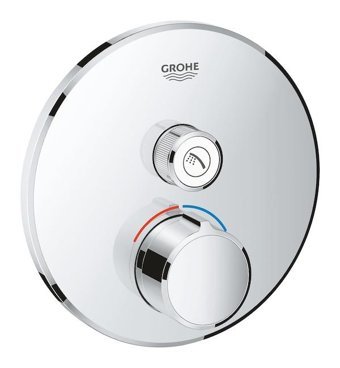 Grohe Krom Kaplama Tekli Çevirmeli Ankastre Kare Banyo Bataryası Krom