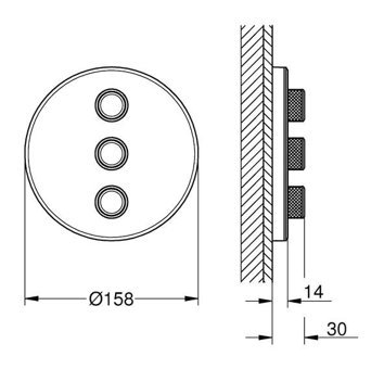 Grohe 29152LS0 Krom Kaplama Tekli Çevirmeli Dereceli Ankastre Kare Banyo Bataryası Beyaz