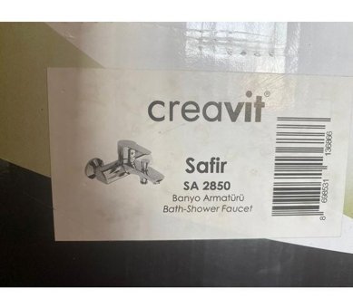 Creavit SA2850 Pirinç Çiftli Aç Kapa Dereceli Solo Kare Banyo Bataryası Krom