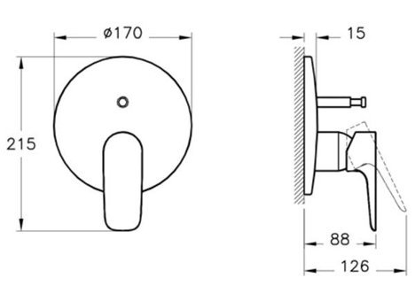 Vitra A42251 Pirinç Çiftli Aç Kapa Ankastre Kare Banyo Bataryası Krom