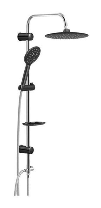 Artema MVT3010 Krom Kaplama Çiftli Aç Kapa Ankastre Kare Banyo Bataryası Siyah