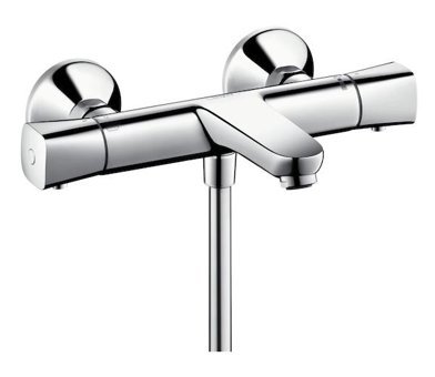 Hansgrohe 13123 Krom Kaplama Çiftli Çevirmeli Dereceli Yarı Ankastre Kare Banyo Bataryası Krom