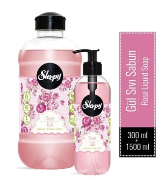 Sleepy Gül Nemlendiricili Organik 2'li 300 ml-1500 ml Sıvı Sabun