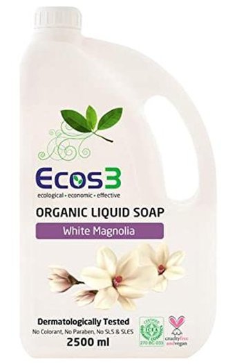 Ecos3 Beyaz Manolya Nemlendiricili Organik 2500 ml Sıvı Sabun