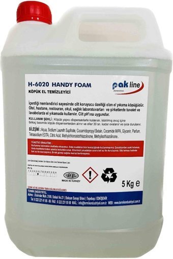 Pakline Handy Foam Gliserin Nemlendiricili 5 lt Sıvı Sabun