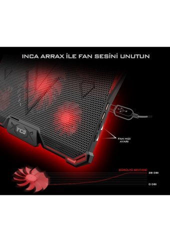 Inca Inc-611 2200 Rpm Mini Sessiz 5 Fanlı Metal 17 İnç Gaming Laptop Soğutucu