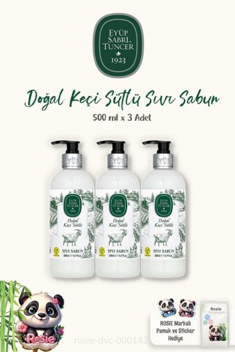 Eyüp Sabri Tuncer Rosie Keçi Sütü Nemlendiricili Organik 3'lü 500 ml Sıvı Sabun