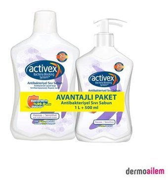 Activex Bacteria Blocking System Antibakteriyel 2'li 1 lt-500 ml Sıvı Sabun