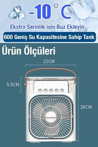 Kitchen Time Mini Sessiz Masaüstü Buharlı Vantilatör