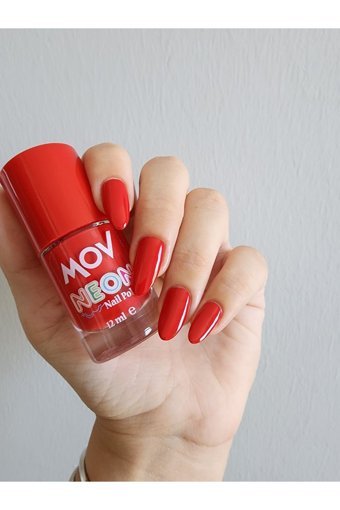 Mov No:6 Neon Kırmızı Parlak Oje