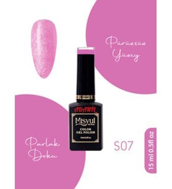 Adanil Misyul S07 Pembe Kalıcı Simli Oje