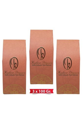 Kahve Diyarı Güllü Lokumlu Orta Kavrulmuş Türk Kahvesi 3x100 gr