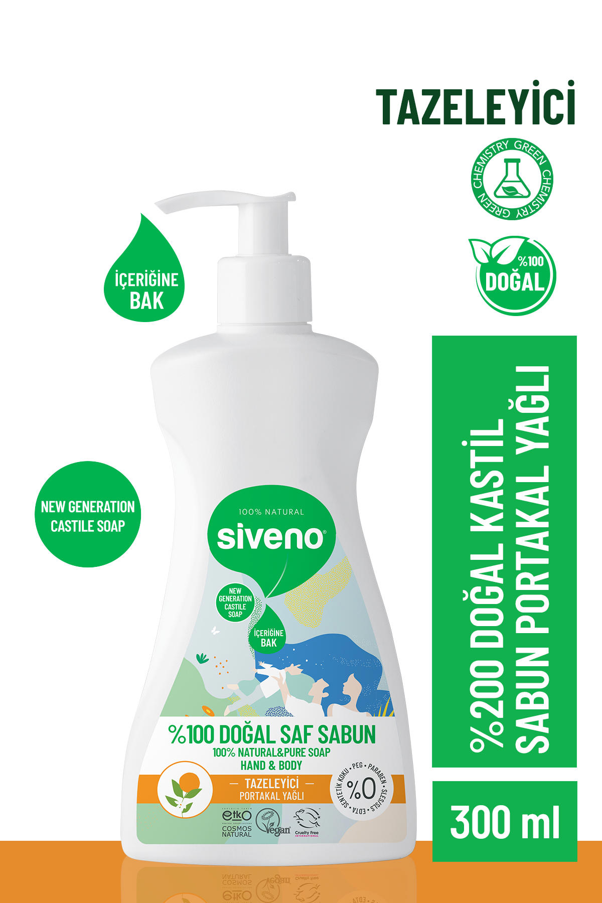 Siveno Portakal Nemlendiricili Sıvı Sabun 300 ml Tekli