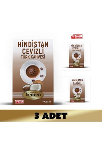 Yemen Kurukahve Hindistan Cevizli Orta Kavrulmuş Türk Kahvesi 3x100 gr