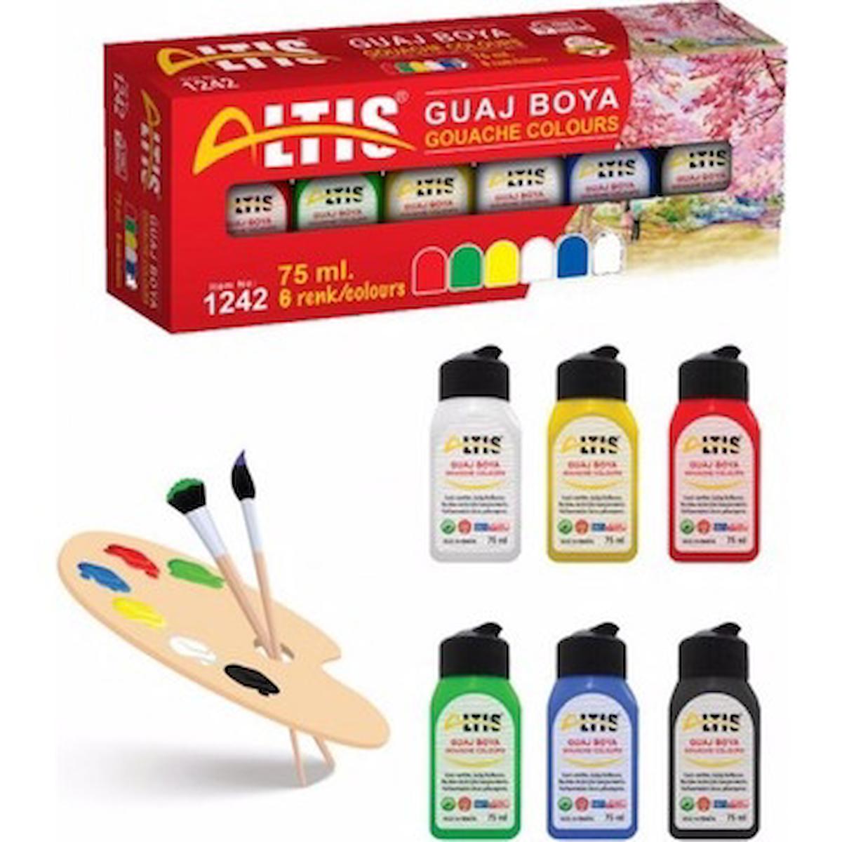 Altis 1242 Çok Renkli 6x75 ml Guaj Boya Seti