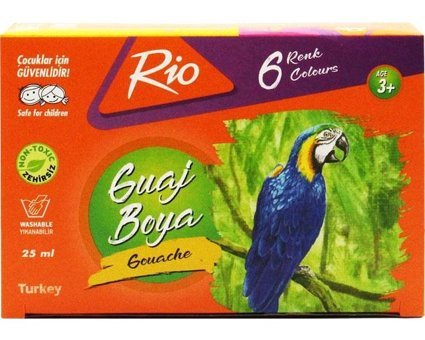 Rio Çok Renkli 6x25 ml Guaj Boya Seti