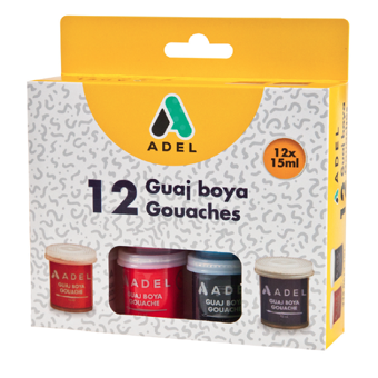 Adel Çok Renkli 12x15 ml Guaj Boya Seti