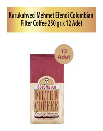 Mehmet Efendi Sade Kolombiya Arabica Öğütülmüş Filtre Kahve 12x250 gr