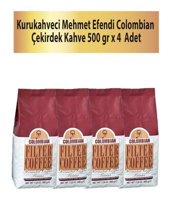 Mehmet Efendi Sade Kolombiya Arabica Çekirdek Filtre Kahve 4x500 gr