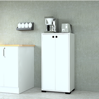 Mobilique Bella 2 Kapaklı 4 Raflı Çok Amaçlı Dolap Beyaz 110x55 cm