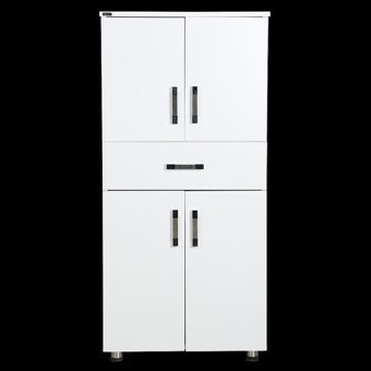 Bengi Ticaret Suntalem 4 Kapaklı Çekmeceli 4 Raflı Çok Amaçlı Dolap Beyaz 130x35 cm