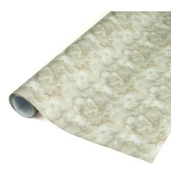 Dia Mermer Desenli PVC 80x90 cm Dikdörtgen Masa Örtüsü Bej