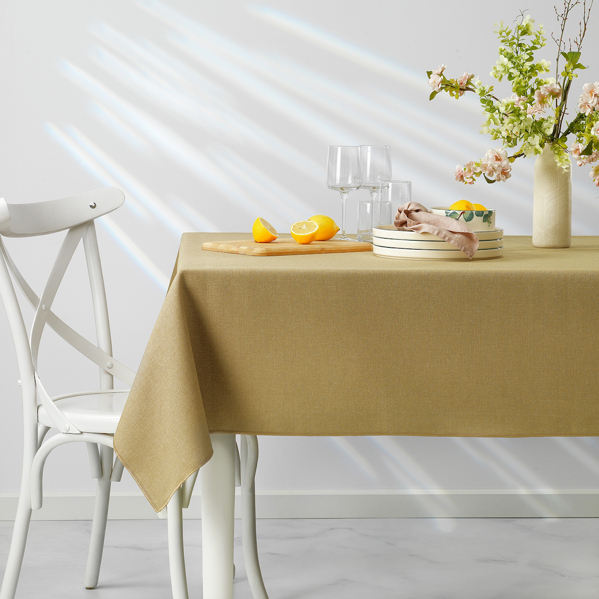 Schafer Bianca Keten 160x250 cm Dikdörtgen Masa Örtüsü Yeşil