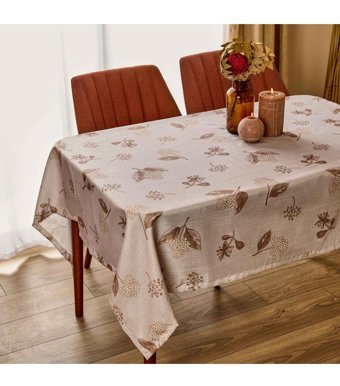 Evidea Soft Karahindiba Polyester 150x150 cm Kare Masa Örtüsü Bej