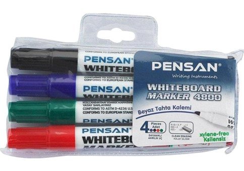 Pensan 4 Adet Doldurulabilir Silinebilir Çok Renkli Tahta Kalemi