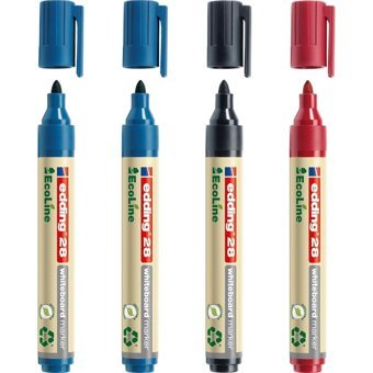 Edding 28 Ecoline 4 Adet Doldurulabilir Silinebilir Çok Renkli Tahta Kalemi