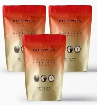 Patiswiss Draje Fındıklı Sütlü Çikolata 80 gr 3 Adet