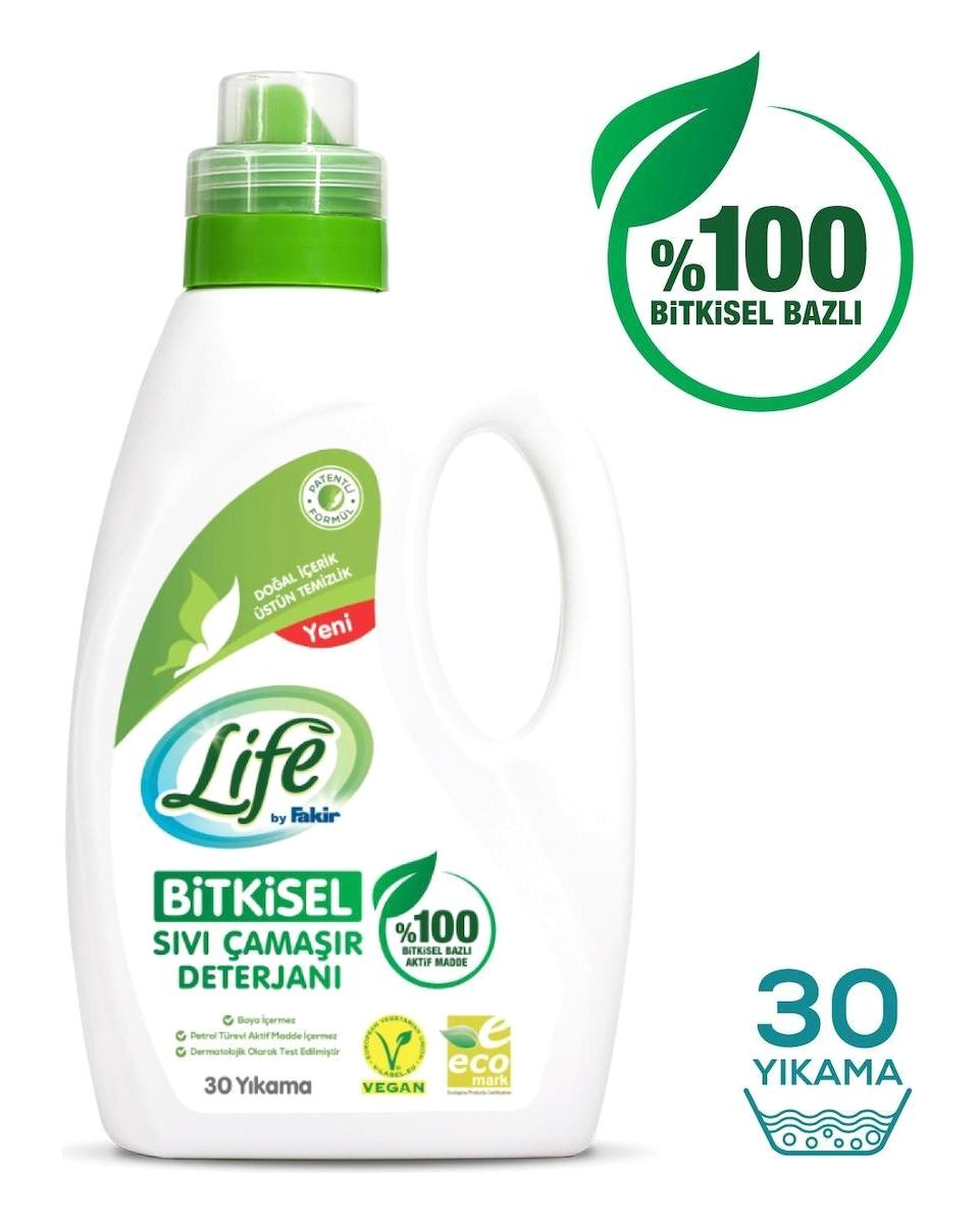 Life By Fakir Bitkisel Beyazlar ve Renkliler İçin 180 Yıkama Sıvı Deterjan 1.5 lt
