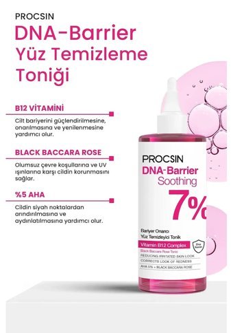Procsin Dna Hassas Ciltler İçin Yüz Temizleyici Likit Tonik 250 ml