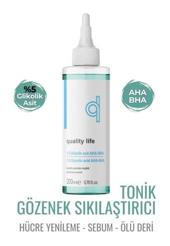 Quality Life Karma ve Normal Ciltler İçin Gözenek Sıkılaştırıcı Likit Tonik 200 ml