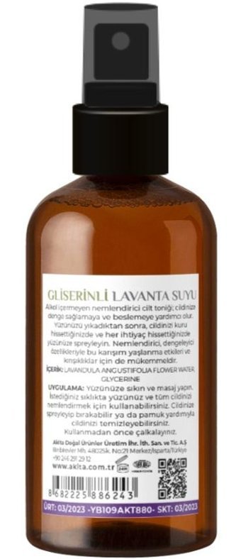 Akita Tüm Ciltler İçin Gözenek Sıkılaştırıcı Likit Lavanta Suyu 250 ml