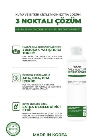 Pekah Pelling Etkili Karma ve Kuru Ciltler İçin Salisik Asitli Losyon Tonik 180 ml