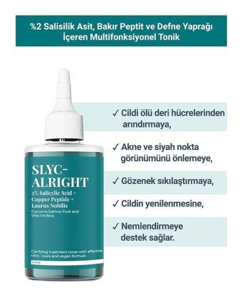 She Vec Slyc-Alright Yağlı Ciltler İçin AHA/BHA Salisik Asitli Leke Giderici Jel Tonik 200 ml