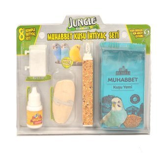 Jungle Kabuklu Meyveli Vitaminli Muhabbet Kuşu Yemi + İhtiyaç Seti