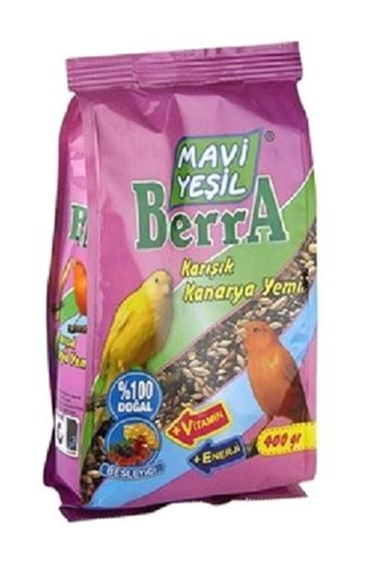 Mavi Yeşil Berra Kabuklu Karışık Vitaminli Kanarya Yemi 400 gr