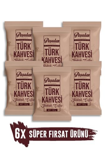 Paşadan Sade Orta Kavrulmuş Türk Kahvesi 6x100 gr