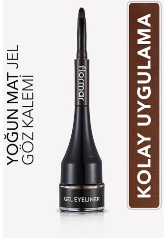 Flormar 003 Mat Kahverengi İnce-Kalın Uçlu Fırça Jel Eyeliner