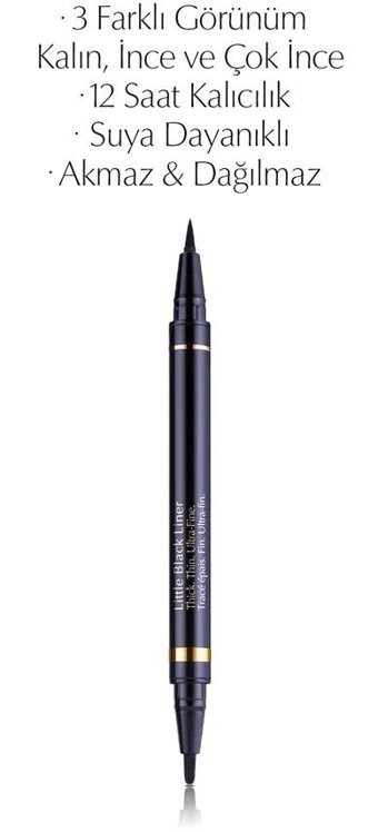 Estee Lauder Little Black 01 Onyx Çift Taraflı Siyah Kalıcı İnce-Kalın Uçlu Kalem Eyeliner