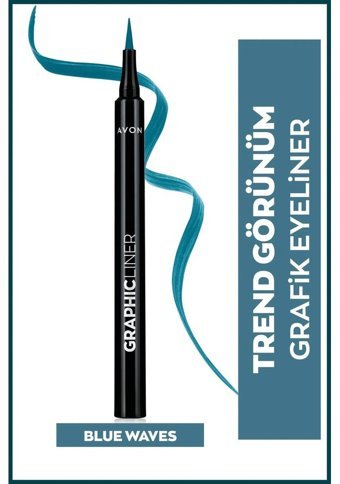 Avon Graphic Liner Mat Mavi İnce Uçlu Keçe Likit Eyeliner