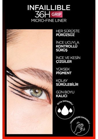 L'Oréal Paris Infaillible 36H Grip 01 Mat Siyah Kalıcı Kalem Eyeliner